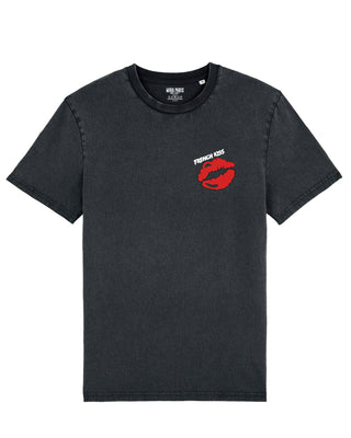 T-shirt Vintage Brodé "French Kiss"