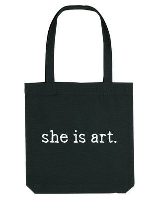 Tote Bag Brodé "She Is Art"