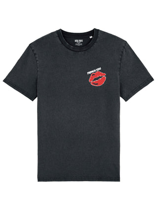 T-shirt Vintage Brodé "French Kiss"