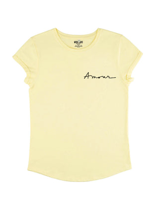 T-shirt Roll Up Brodé "Amour"