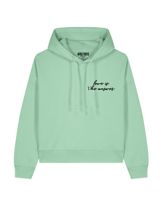 Cropped Hoodie Brodé "Love is The Answer"