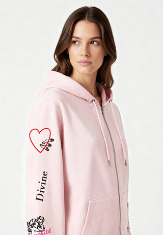 Hoodie à Zip Brodé "Be Kind"