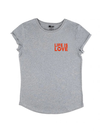 T-shirt Roll Up Brodé "Life is Love"