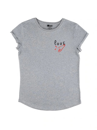 T-shirt Roll Up Brodé "Love"