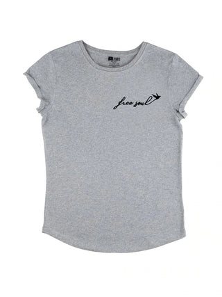 T-shirt Roll Up Brodé "Free Soul"
