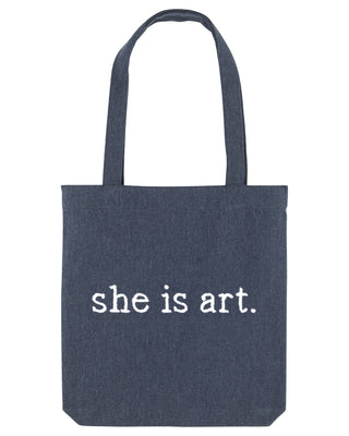 Tote Bag Brodé "She Is Art"