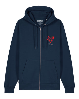 Hoodie à Zip Brodé "Sweet Heart"