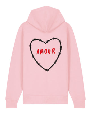 Hoodie à Zip Brodé "Amour"