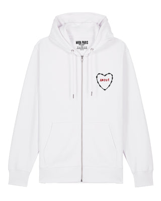 Hoodie à Zip Brodé "Amour"