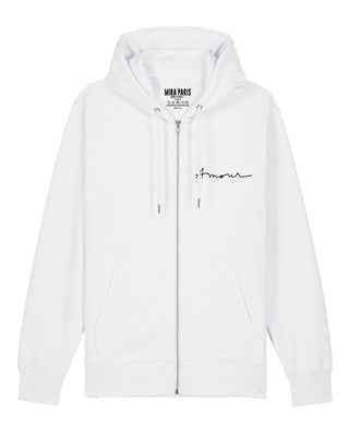 Hoodie à Zip Brodé "Amour"