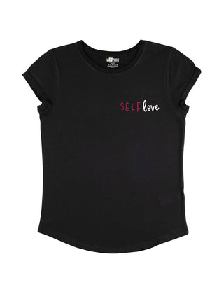 T-shirt Roll Up Brodé "Self Love"