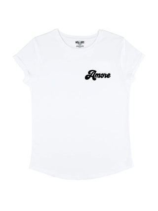 T-shirt Roll Up Brodé "Amore"