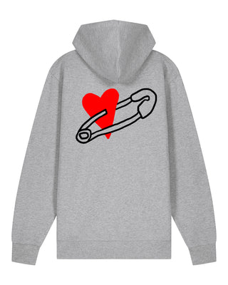 Hoodie à Zip Brodé "Coeur Pins"