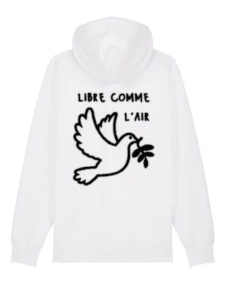 Hoodie à Zip Brodé "Libre Comme L'Air"