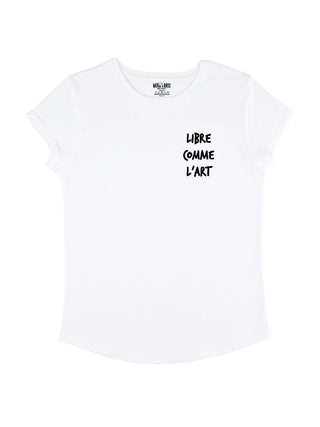 T-shirt Roll Up Brodé "Libre Comme l'art"