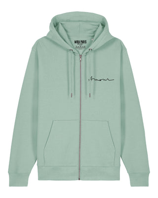 Hoodie à Zip Brodé "Amour"