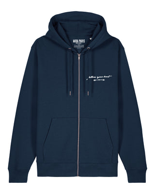 Hoodie à Zip Brodé "Follow Your Heart"