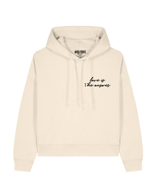 Cropped Hoodie Brodé "Love is The Answer"