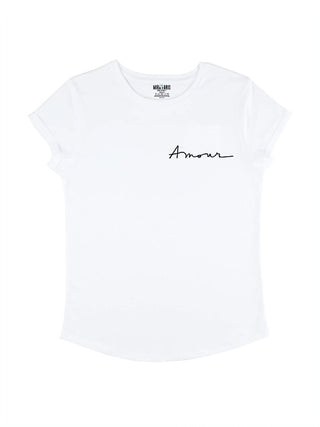 T-shirt Roll Up Brodé "Amour"