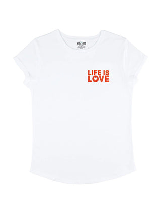 T-shirt Roll Up Brodé "Life is Love"