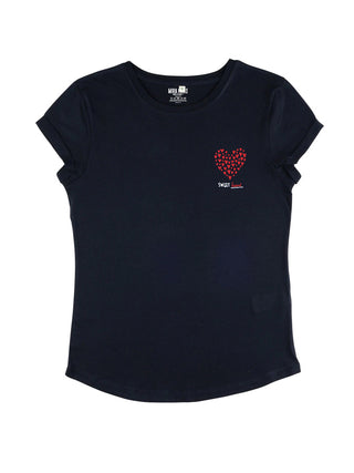 T-shirt Roll Up Brodé "Sweet Heart"