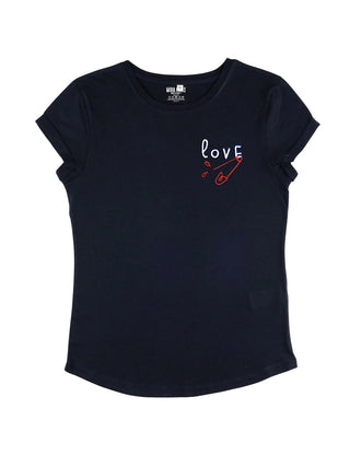 T-shirt Roll Up Brodé "Love"