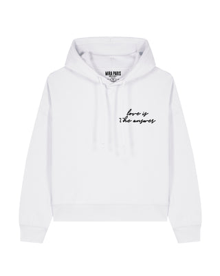 Cropped Hoodie Brodé "Love is The Answer"