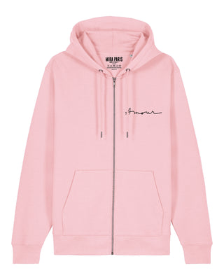 Hoodie à Zip Brodé "Amour"