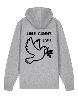 Hoodie à Zip Brodé "Libre Comme L'Air"