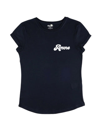 T-shirt Roll Up Brodé "Amore"