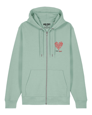 Hoodie à Zip Brodé "Sweet Heart"