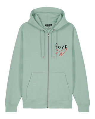 Hoodie à Zip Brodé "Love"