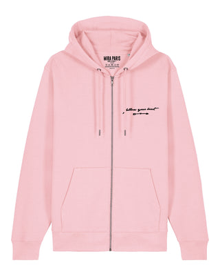 Hoodie à Zip Brodé "Follow Your Heart"