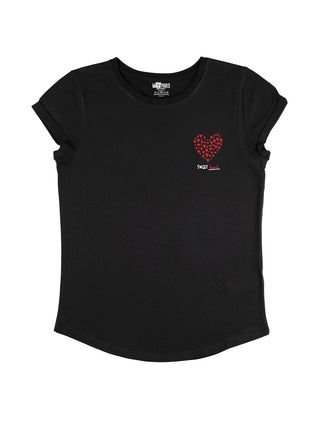 T-shirt Roll Up Brodé "Sweet Heart"