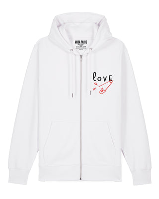 Hoodie à Zip Brodé "Love"