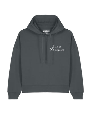 Cropped Hoodie Brodé "Love is The Answer"