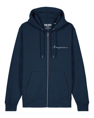 Hoodie à Zip Brodé "Amour"