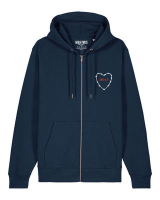 Hoodie à Zip Brodé "Amour"