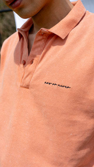 Polo Vintage Brodé "Now Or Never"