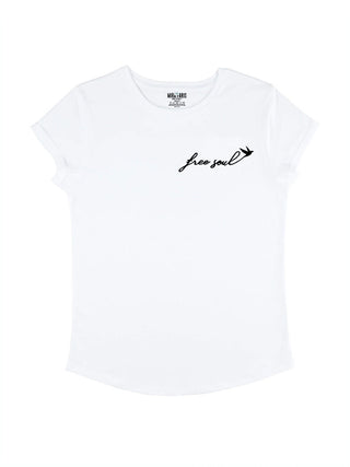 T-shirt Roll Up Brodé "Free Soul"