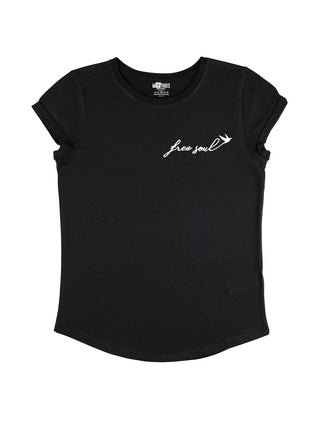T-shirt Roll Up Brodé "Free Soul"