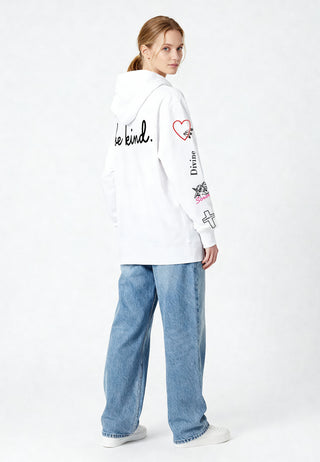 Hoodie à Zip Brodé "Be Kind"