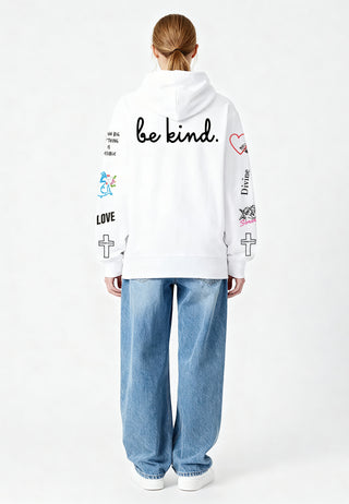 Hoodie à Zip Brodé "Be Kind"