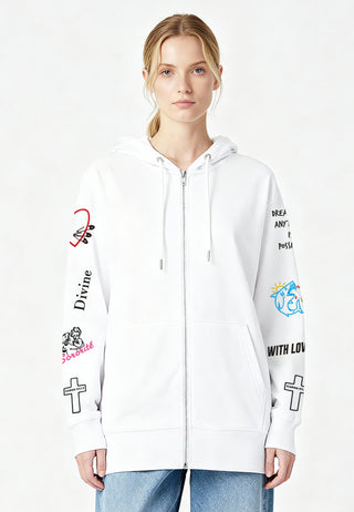 Hoodie à Zip Brodé "Be Kind"