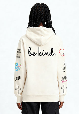 Hoodie à Zip Brodé "Be Kind"