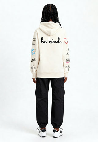 Hoodie à Zip Brodé "Be Kind"