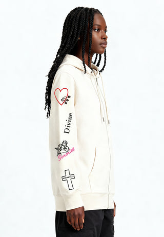 Hoodie à Zip Brodé "Be Kind"