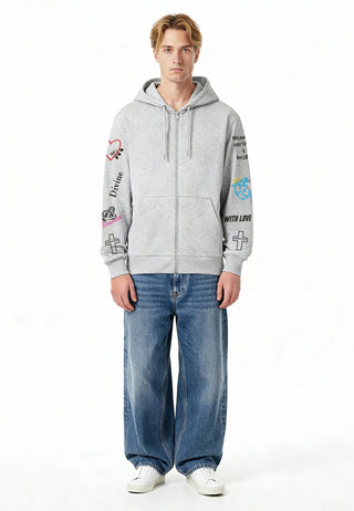 Hoodie à Zip Brodé "Be Kind"