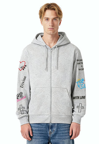 Hoodie à Zip Brodé "Be Kind"