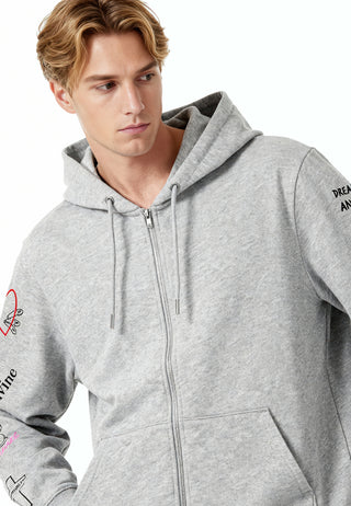 Hoodie à Zip Brodé "Be Kind"